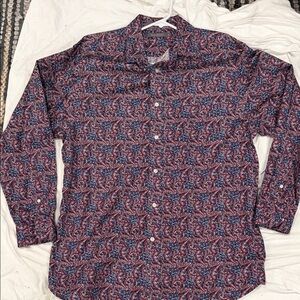 Daniel Cremieux Blue and Red Paisley Button Down Shirt